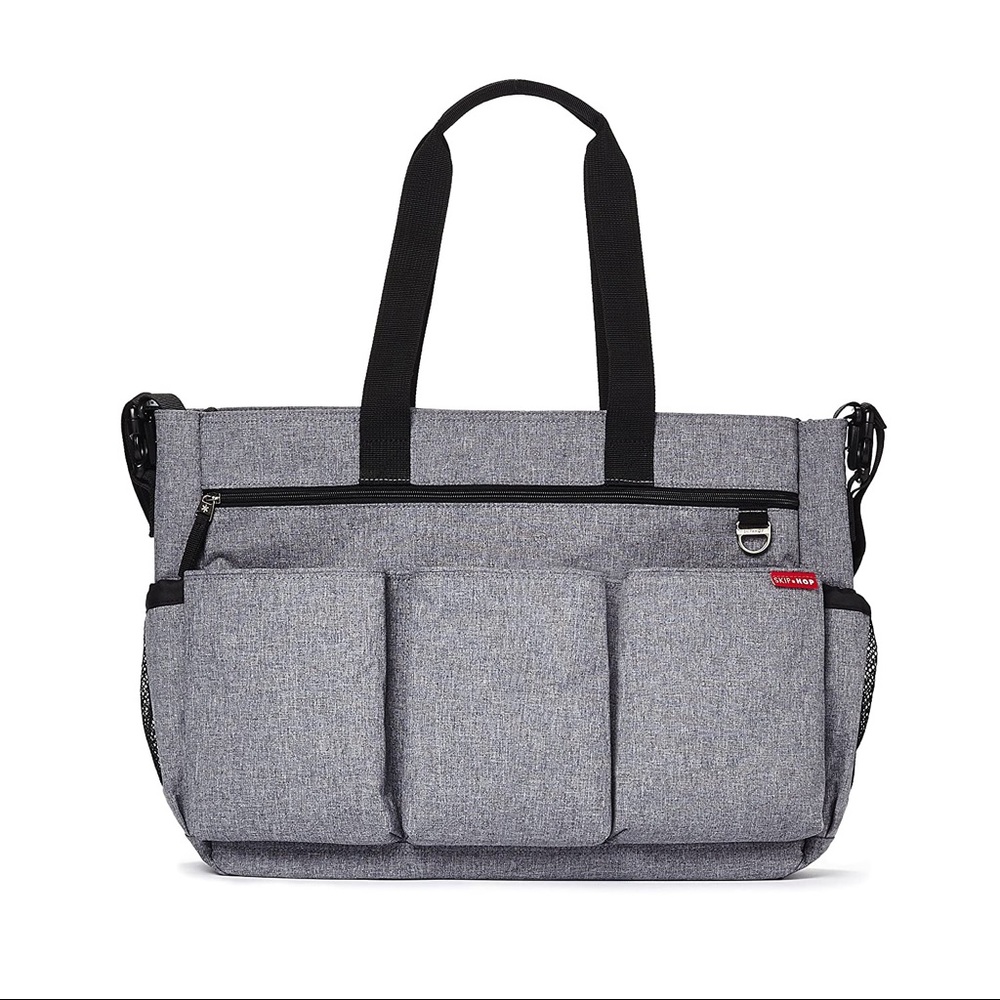 Skip Hop Diaper Bag Tote for Double Strollers, Duo Signature, Heather Grey